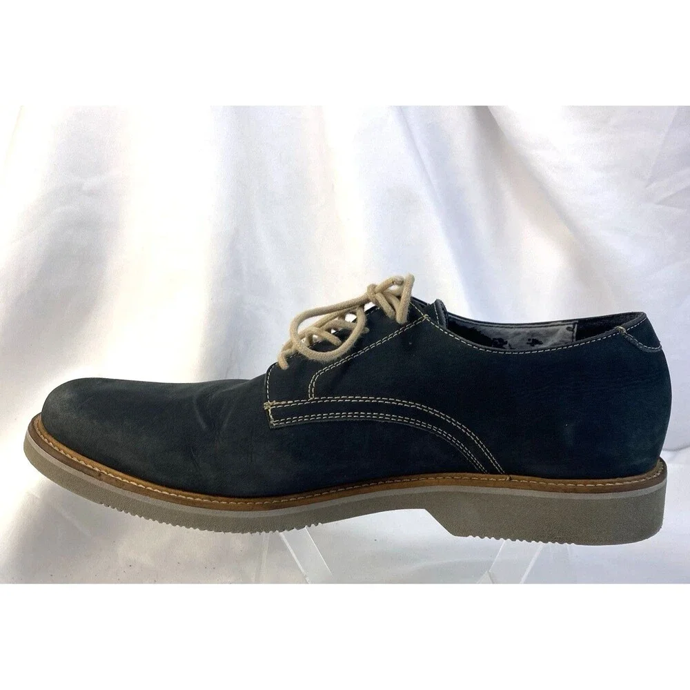 14TH & UNION Arlington Derby Shoe Men’s Sz 12 W Navy Marine Nubuck Leather FLAW